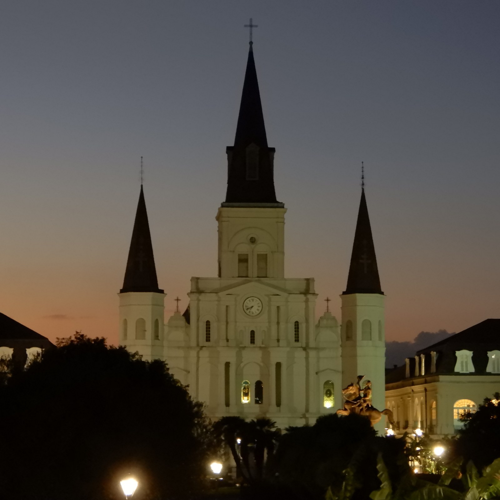 Jackson Square at dusk. The council's amendments this fall will write the rest of the budget's biography.