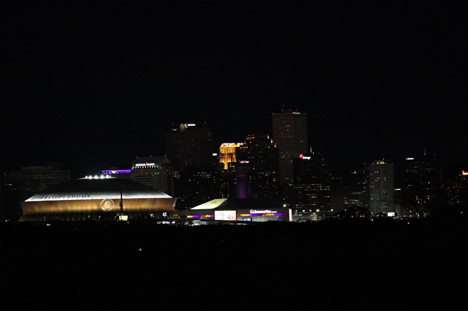 New Orleans at night. A $29 million battery-storage program would put subsidized batteries in about 800 homes and 200 businesses.
