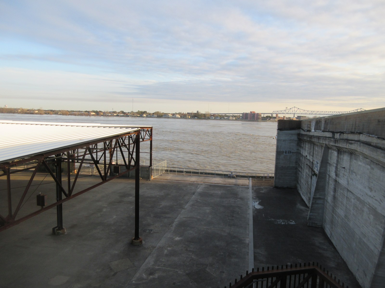 Crescent Park's upper bridge. The earlier Bywater riverfront conversion set the precedent for reusing industrial wharves as public space.
