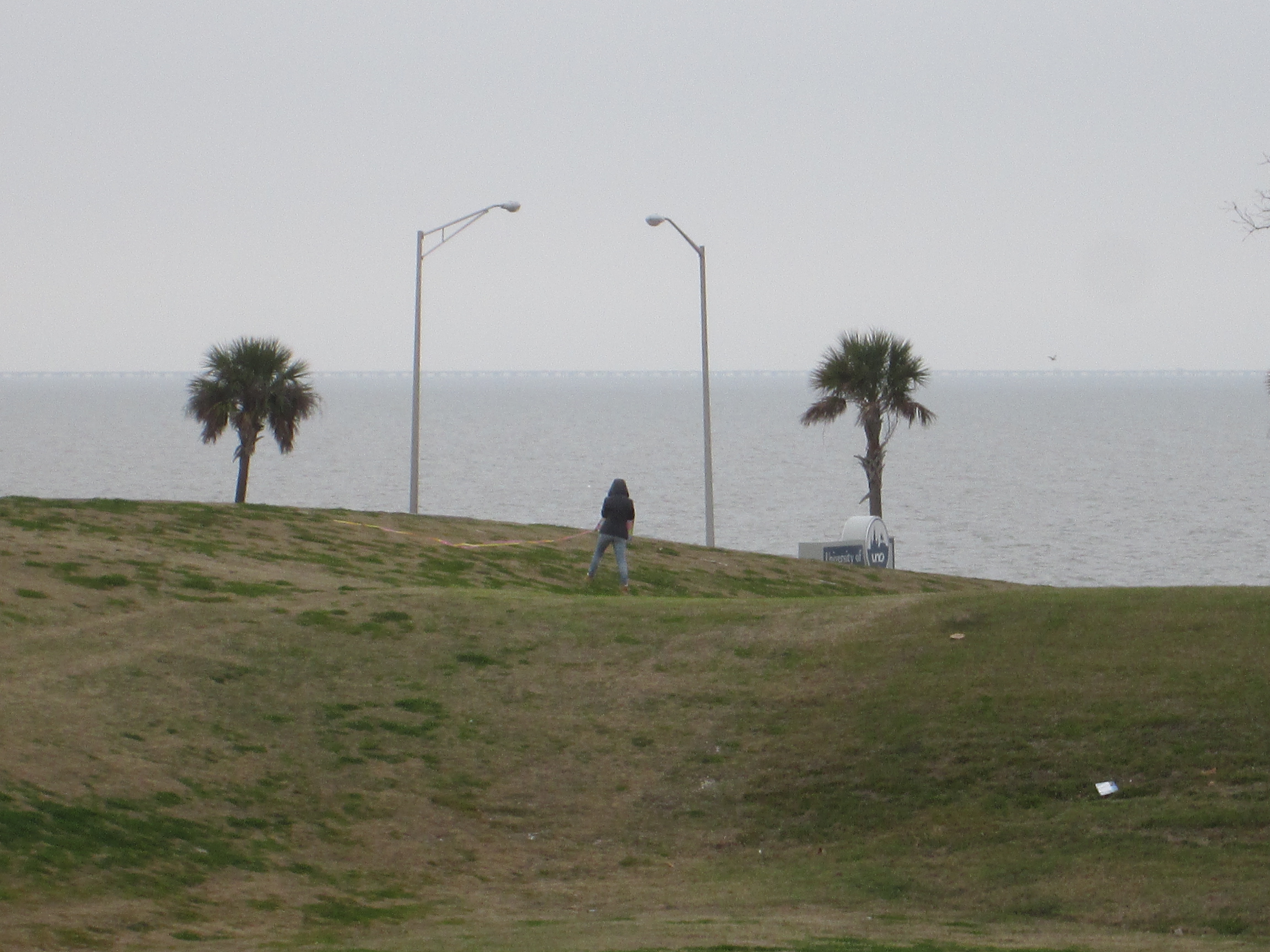 The Lake Pontchartrain levee near the University of New Orleans. A coastal flood advisory for New Orleans runs from 3 a.m. Friday to 7 p.m. Saturday as Isaias moves across the Gulf.