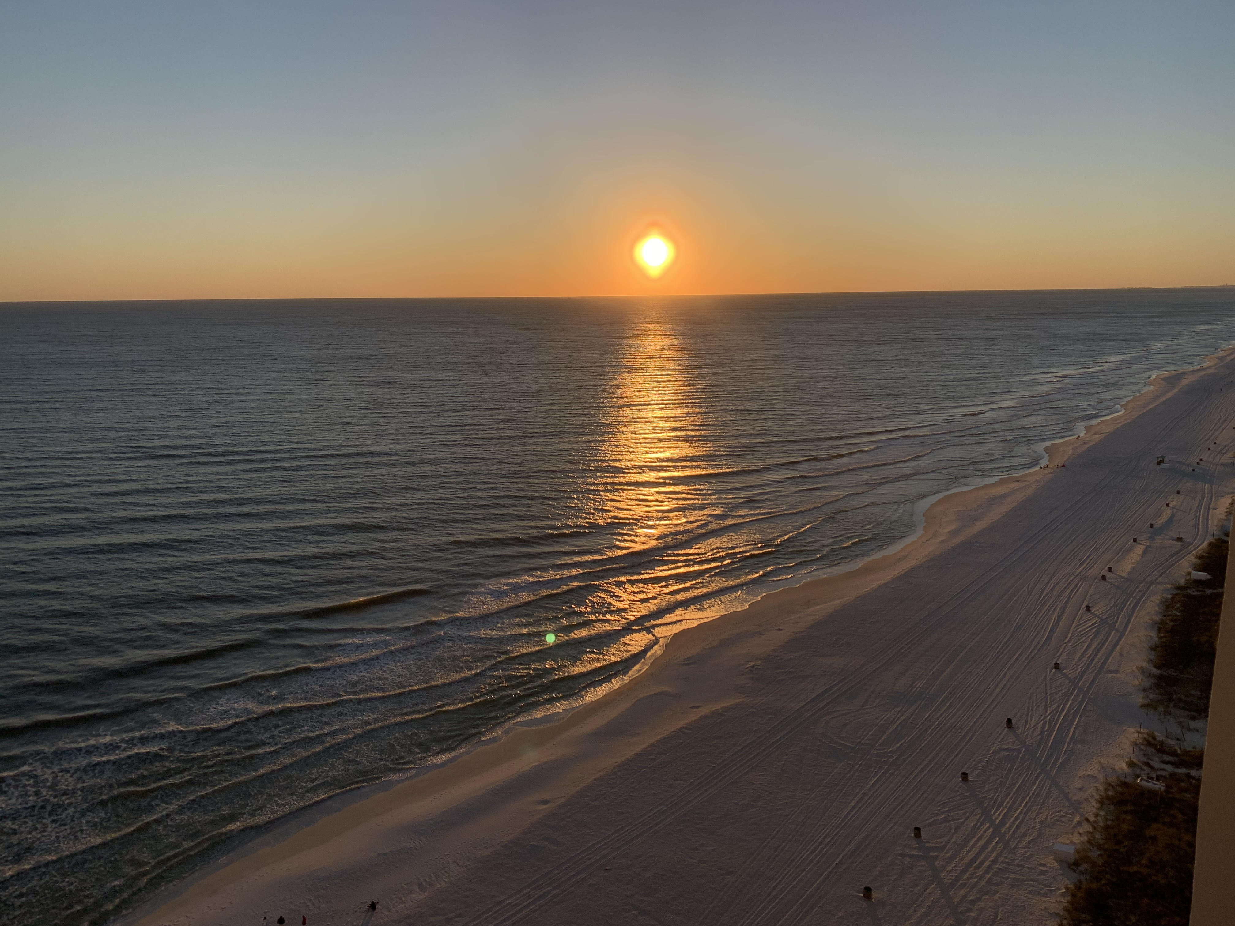 The beach at Destin, Florida. Okaloosa County reported more than 82,000 customers without power after landfall.