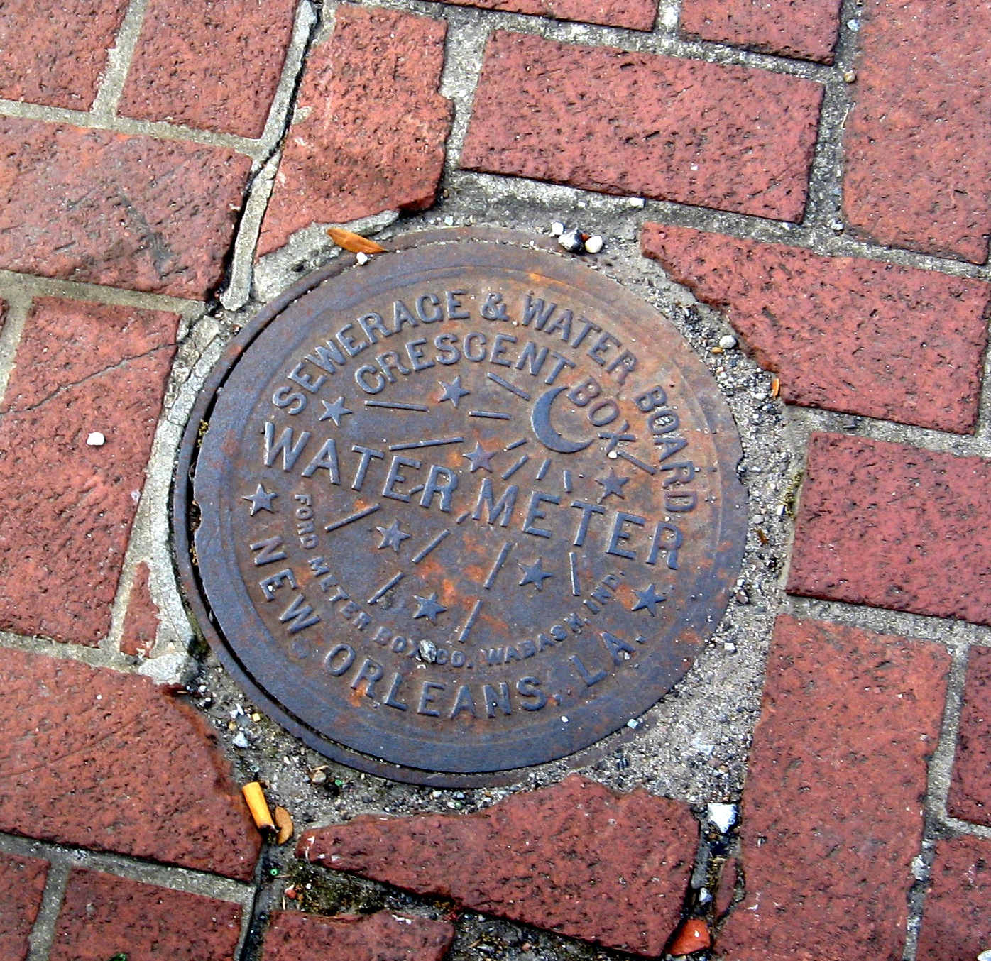 A New Orleans water meter cover. The amendment targets the service lines that run from mains into homes, often across private property.