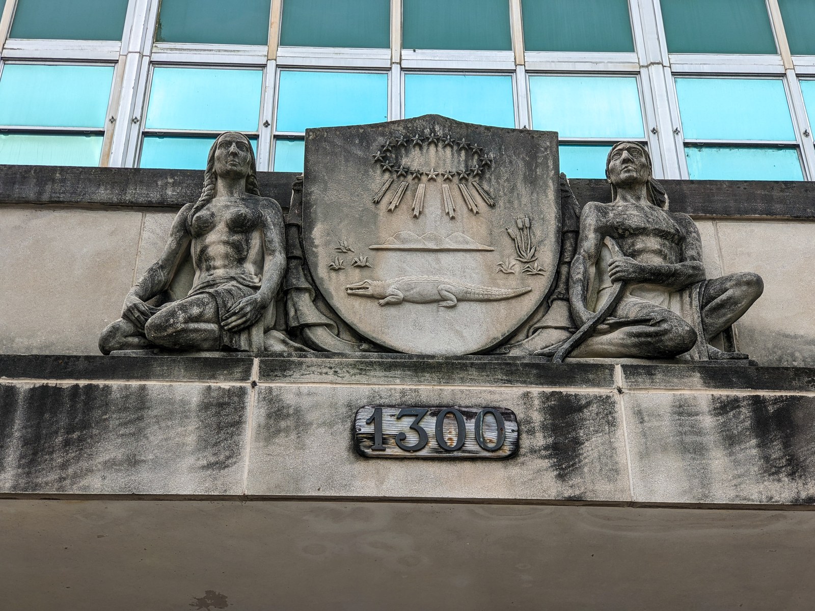 The entrance to City Hall at 1300 Perdido Street, where the consolidated city-parish government conducts its business.