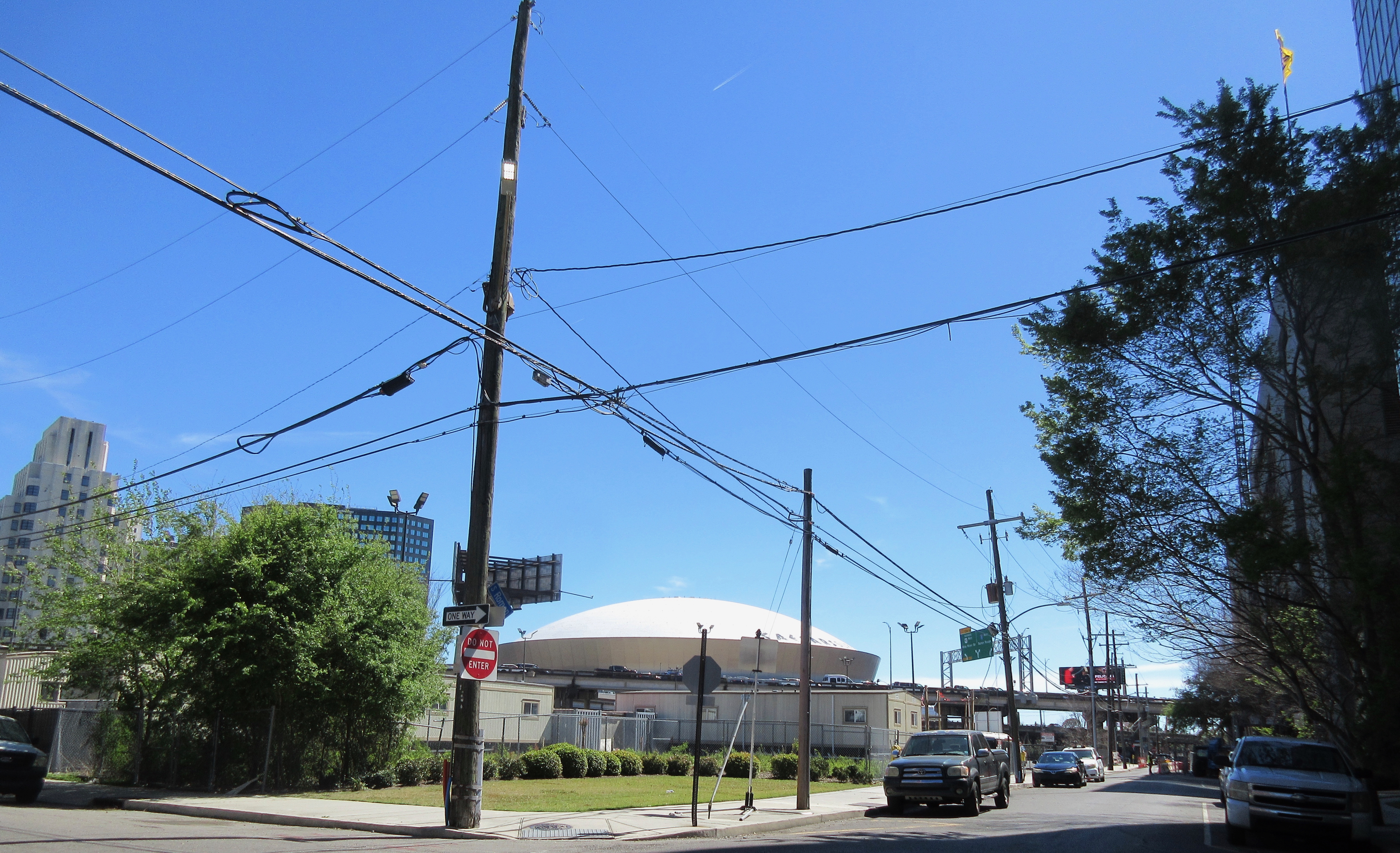 The Superdome from Roman and Gravier streets. The Saints travel to face the New York Giants next.