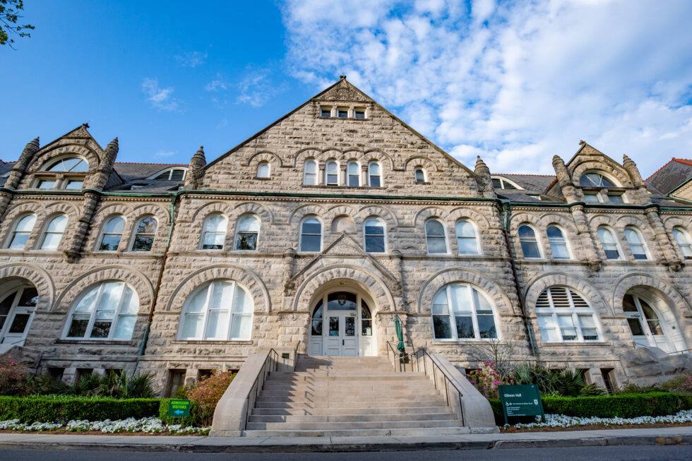 Gibson Hall on the uptown campus, the setting for the forum's three days of sessions. The 2026 theme was "Connected Power: Connecting Leaders. Powering Progress."