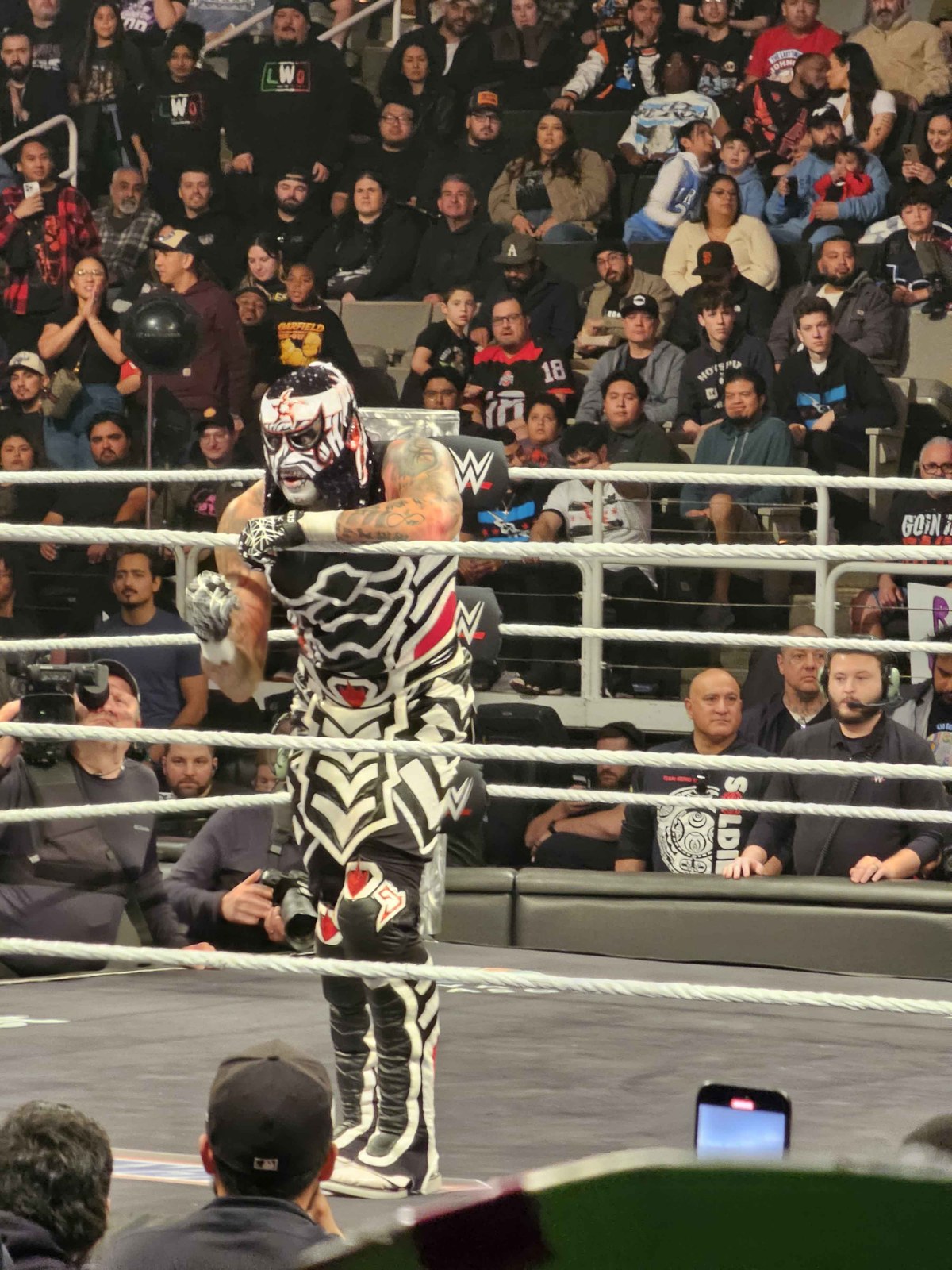 Penta during his WWE Raw debut in January 2025. He won the men's Money in the Bank ladder match in New Orleans on Saturday.